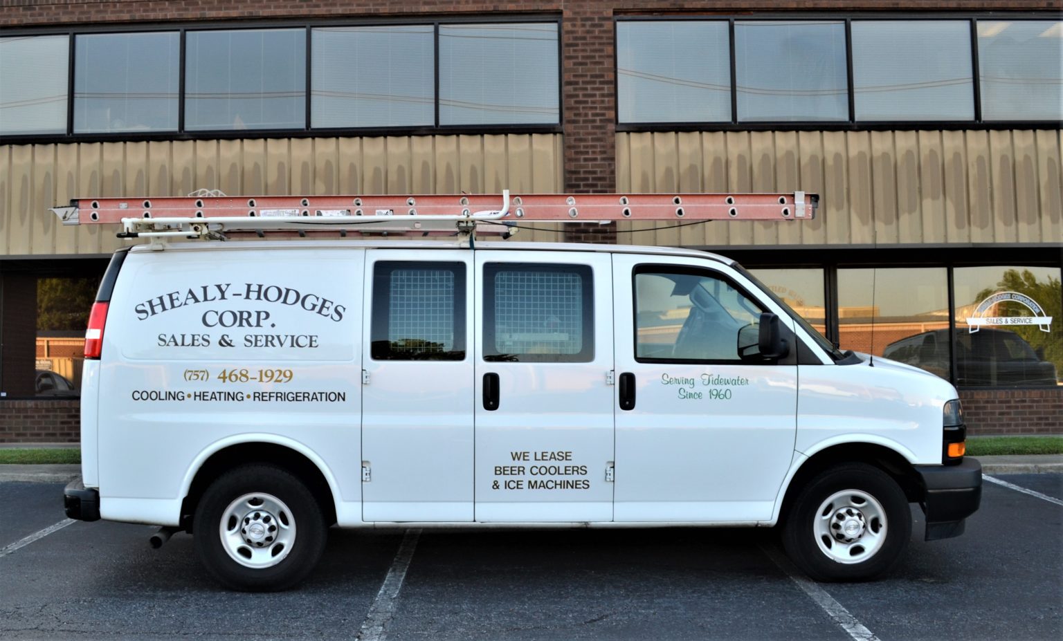Side of a parked white van